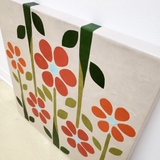 handmade unique leather art home decor artwork wildflowers tom petty 19070s orange avocado turquoise