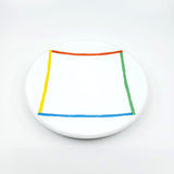 Sasaki Stoneware - Variations One by Vignelli. Coffee mugs, saucer, lunch plates, dinner plates, and cereal/soup bowls vintage red yellow green blue diamond square