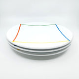 Sasaki Stoneware - Variations One by Vignelli. Coffee mugs, saucer, lunch plates, dinner plates, and cereal/soup bowls vintage red yellow green blue diamond square