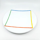 Sasaki Stoneware - Variations One by Vignelli. Coffee mugs, saucer, lunch plates, dinner plates, and cereal/soup bowls vintage red yellow green blue diamond square