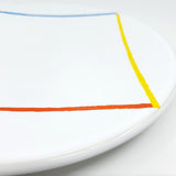 Sasaki Stoneware - Variations One by Vignelli. Coffee mugs, saucer, lunch plates, dinner plates, and cereal/soup bowls vintage red yellow green blue diamond square