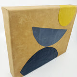 Handmade leather abstract art artwork wall art unique local artist Cleveland mid century modern