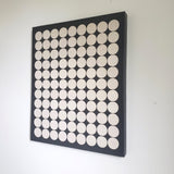 handmade unique one of a kind leather art modern mid century graphic art home decor