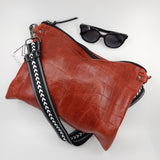 handmade leather handbag crossbody clutch detachable strap