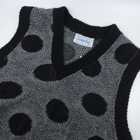 Vintage Sweater Vest - Black and Gray Dots