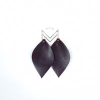 handmade leather statement earrings beech leaf joanna gaines concert date night jewelry cute fun chic