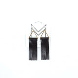 handmade leather unique one of a kind earrings fringe concert date night cute jewelry
