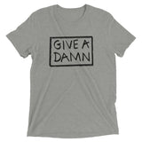 give a damn t-shirt political clothes soft unisex message in a bottle gray