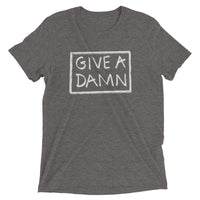 give a damn t-shirt political clothes soft unisex message in a bottle gray