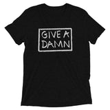 give a damn t-shirt political clothes soft unisex message in a bottle black
