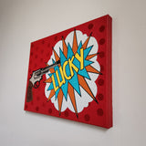 leather wall art pop art lucky dirty hairy gun modern mid century graphic