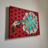 leather wall art pop art lucky dirty hairy gun modern mid century graphic