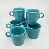 Fiesta ware dinner plate, lunch or utility plate, and mug in turquoise