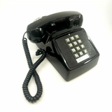 vintage black phone mid century prop corded 