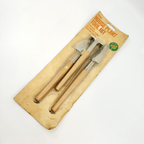 Vintage Miniature Plant Tools for your indoor garden house plants kit includes rake, all purpose trowel, and transplanting trowel
