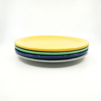 Fiesta ware luncheon plates vintage mid century original yellow green cobalt gray kitchenware dinnerware