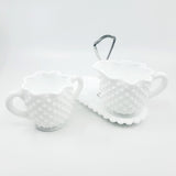 Vintage Mid-Century Modern Antiques home decor hobnail cream and sugar caddy tray ruffle edge