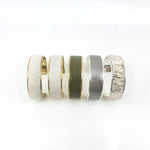 Handmade leather recycled cuff bracelet bangle brass silver