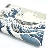 Katsushika Hokusai's "The Great Wave Off Kanagawa" recreated using leather wall art decor office home style fun unique modern