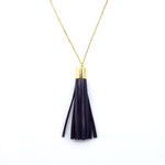 handmade leather jewelry necklace tassel gold silver long stack unique 