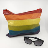 handmade leather handbag clutch purse unique accessories rainbow gay pride apparel