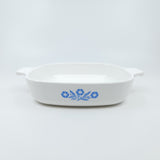 Vintage CorningWare Square Baking Dish 7" P-7-B - Blue Cornflower rare bakeware mid century kitchenware cooking baking