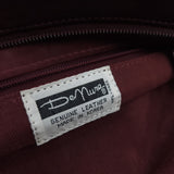 Vintage DeMure Merlot Handbag with Strap. Cool details, leather. Interior zipper pocket. Button closure