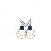 handmade leather statement earrings jewelry hoops near me midnight blue