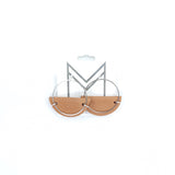 handmade leather statement earrings jewelry hoops date night concert fun cute metal