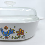 Vintage CorningWare Square Baking Dish 2.5L  - Country Festival. A-10-B. With lid cookware retro kitchen cooking baking
