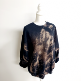 Bleach dye black sweatshirt unique unisex apparel schitts creek apparel david rose
