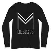 M Designs logo apparel long sleeve tee shirt black