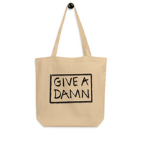 graphic design tote give a damn statement recycle eco friendly organic bag handbag 
