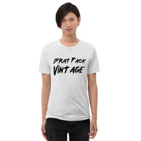 brat pack vintage unisex t-shirt soft cotton logo apparel model